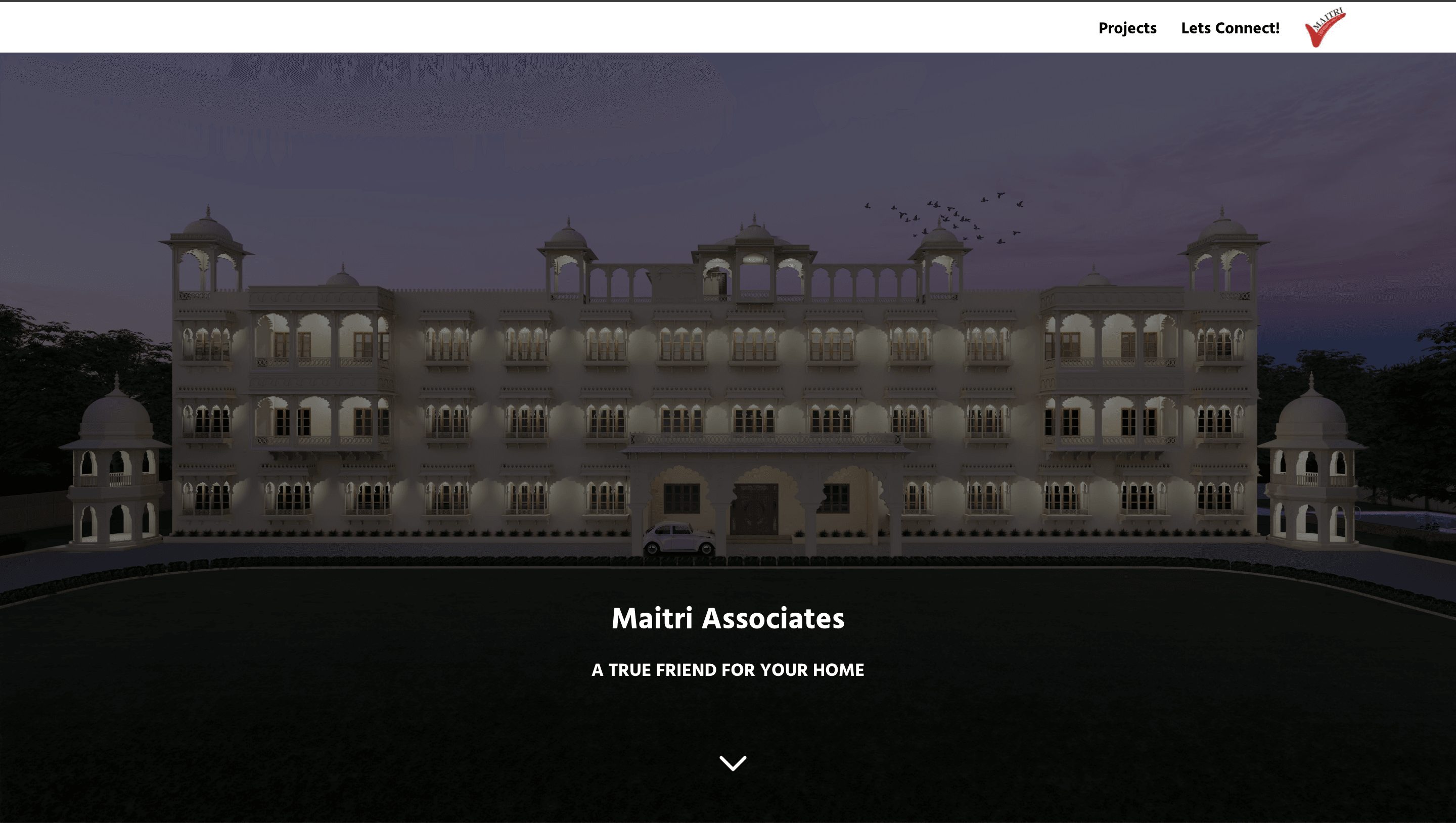 Maitri Associates - A modern React frontend developed for Maitri Associates, an architecture and interior design firm. B